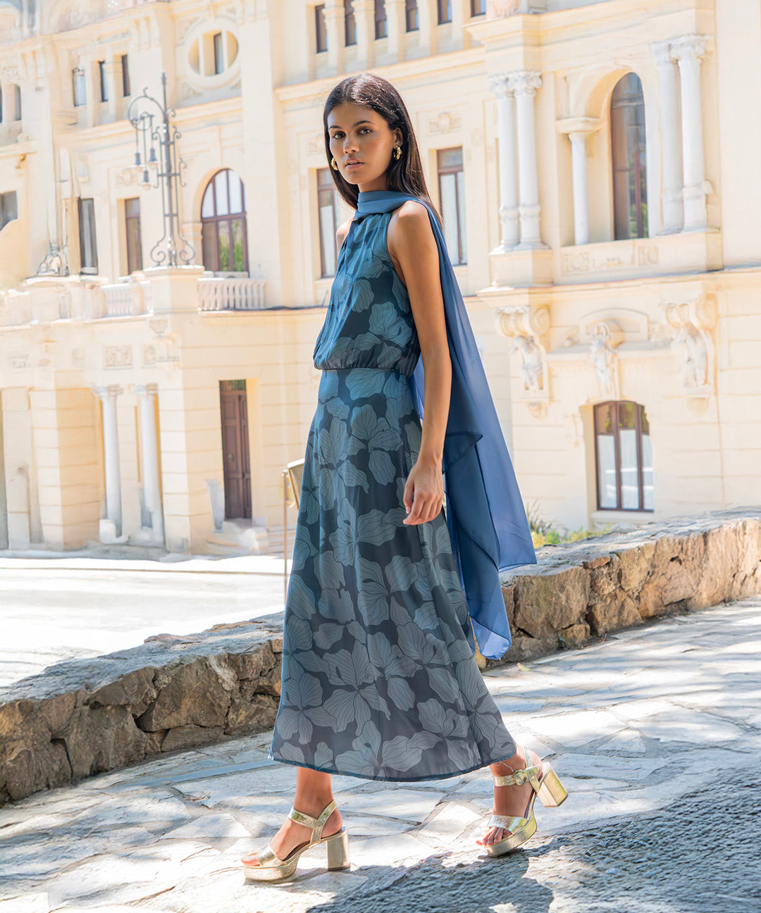 Vestido estampado Trapani