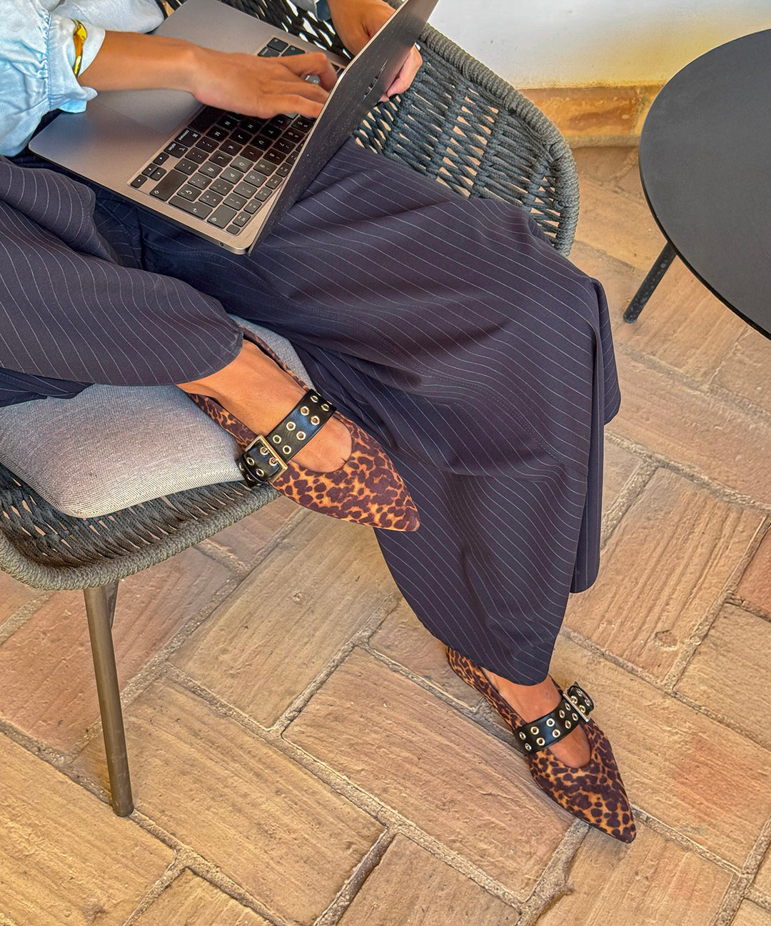 Leopard studded ballerina