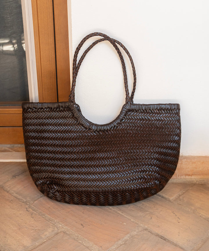 Bolso piel Shopper trenzado