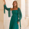 Blusa capa seda verde esmeralda