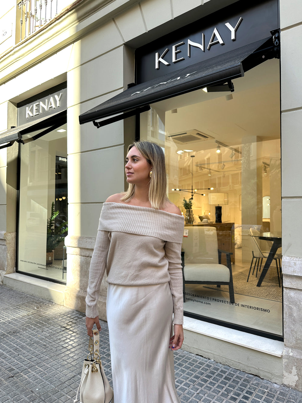 Jersey punto cuello bardot - alliwant 