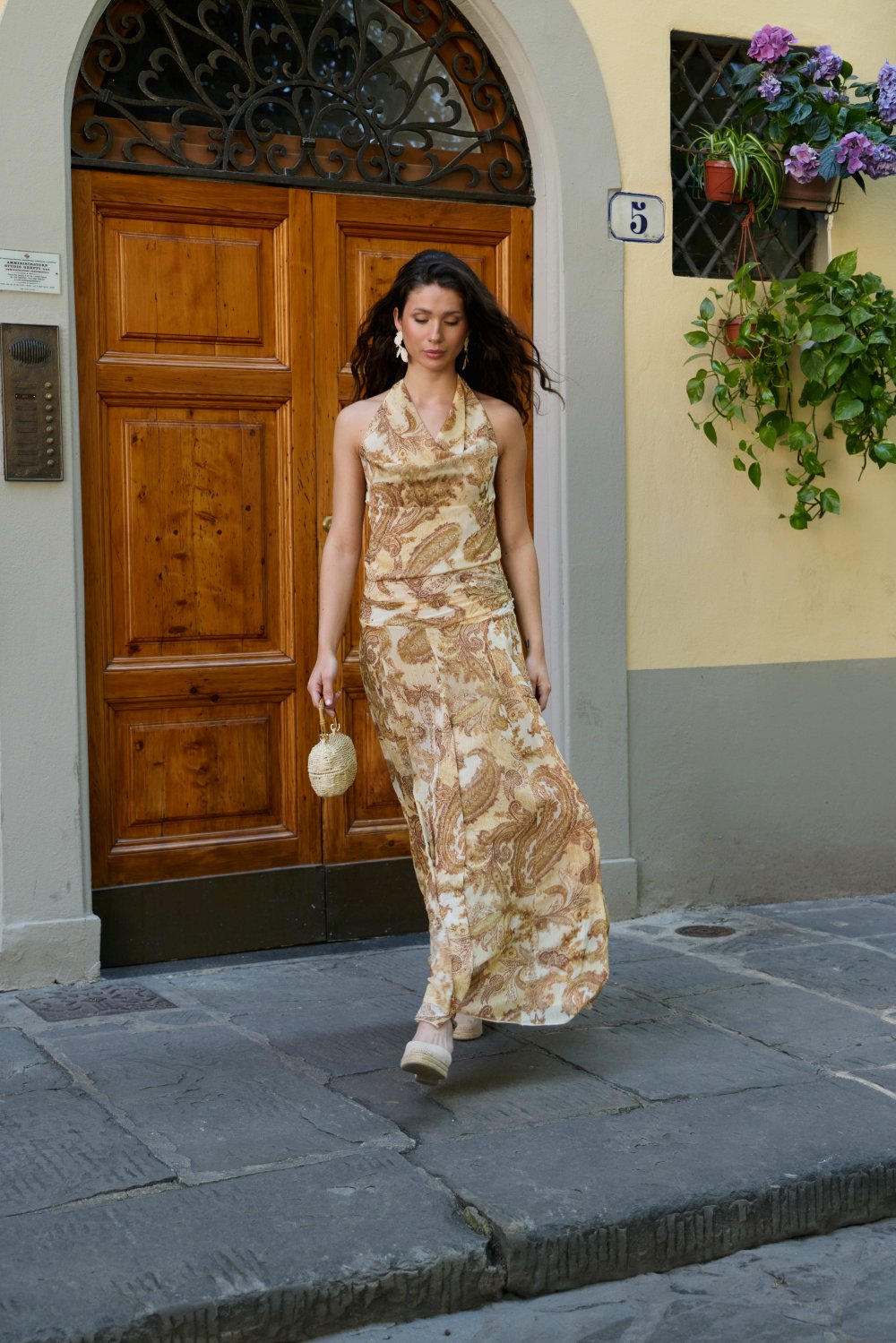 Falda Larga Estampado Cachemir Fiora de alliwant