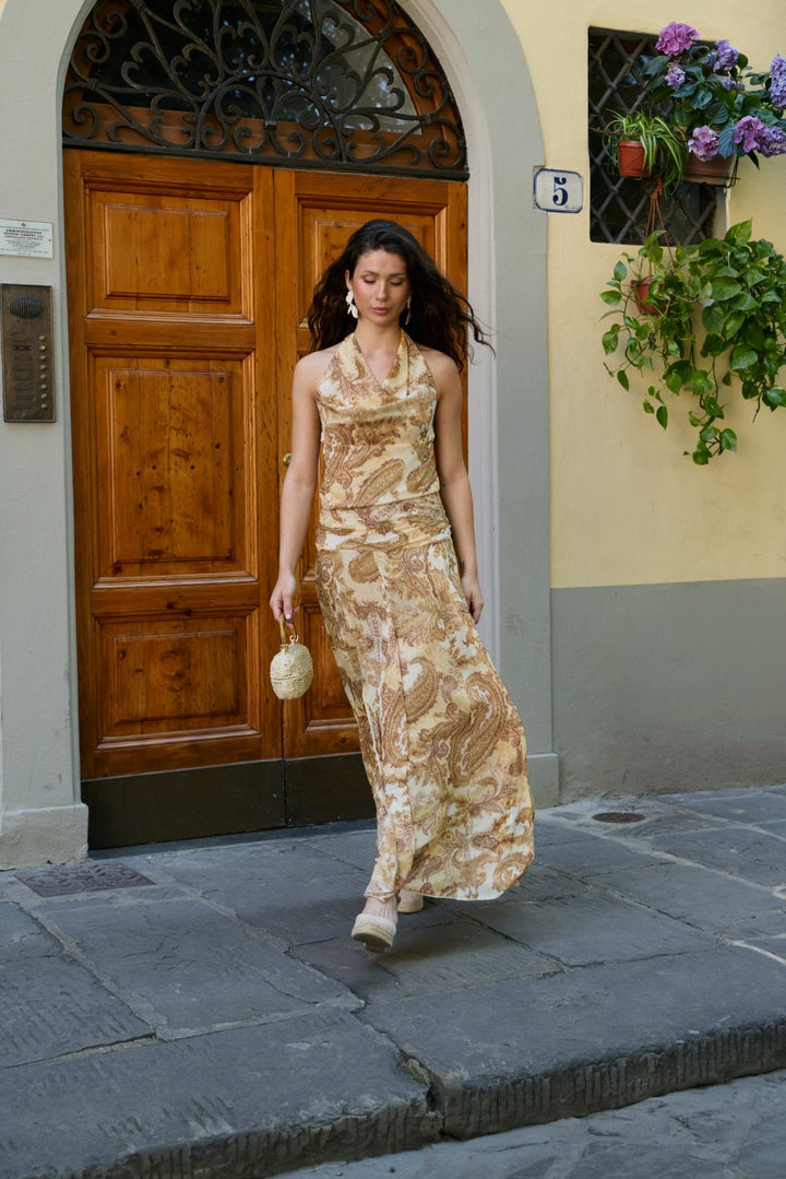 Falda Larga Estampado Cachemir Fiora de alliwant