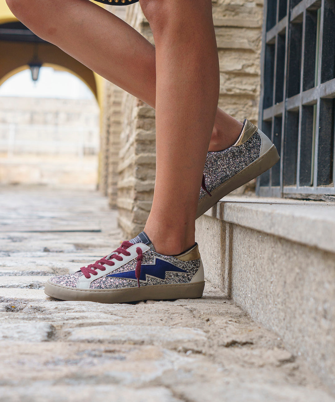 Lightning glitter sneakers