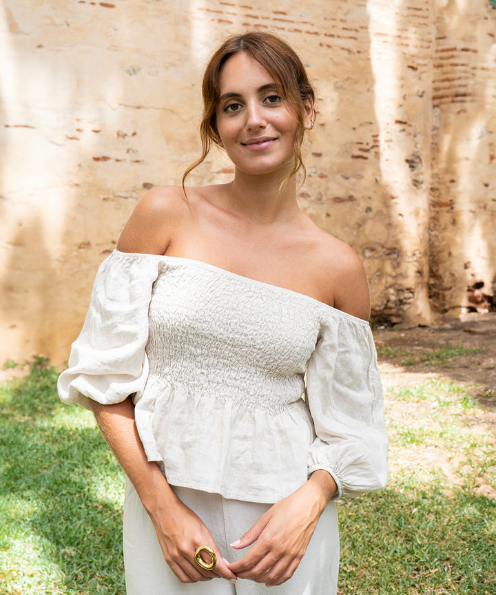 Carmen linen top