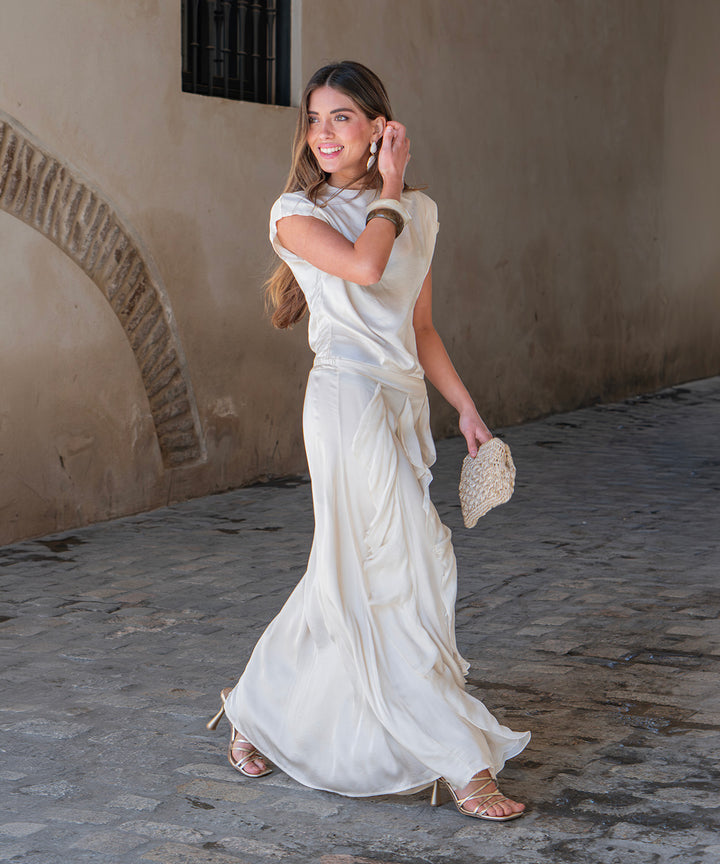 Falda satinada Rivera