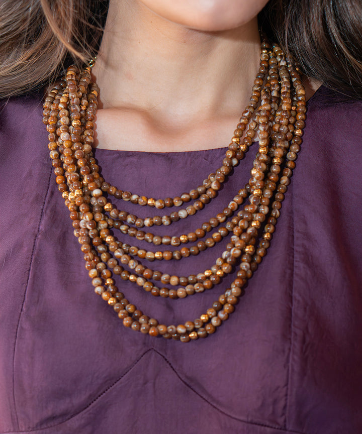 Collar multihileras cuentas