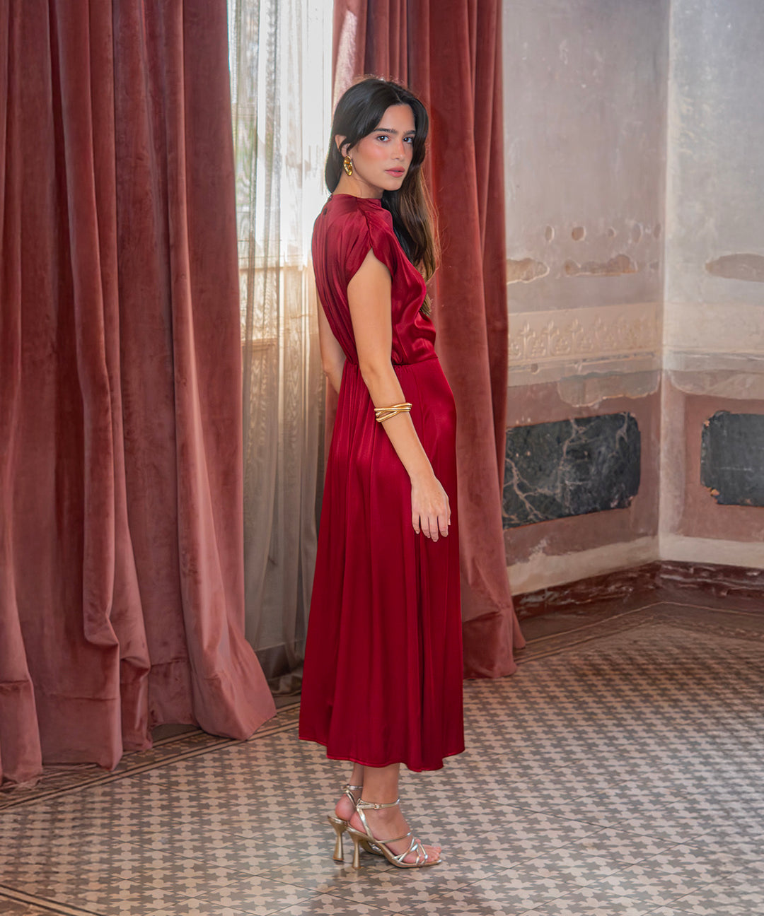 Vestido Nalani burdeos