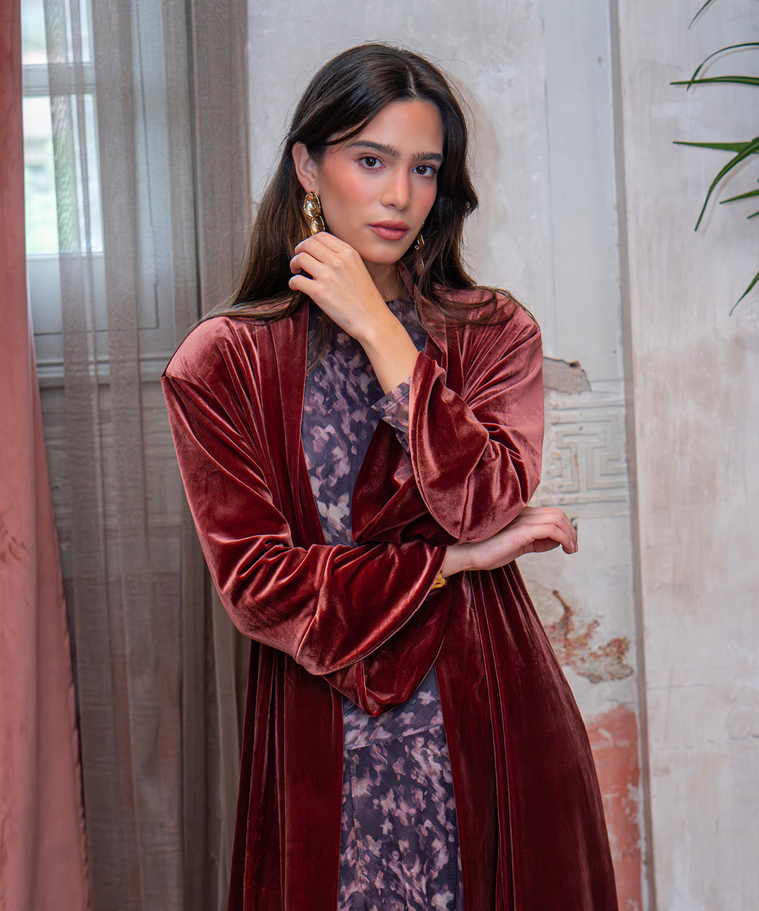 Kimono largo terciopelo Caldera