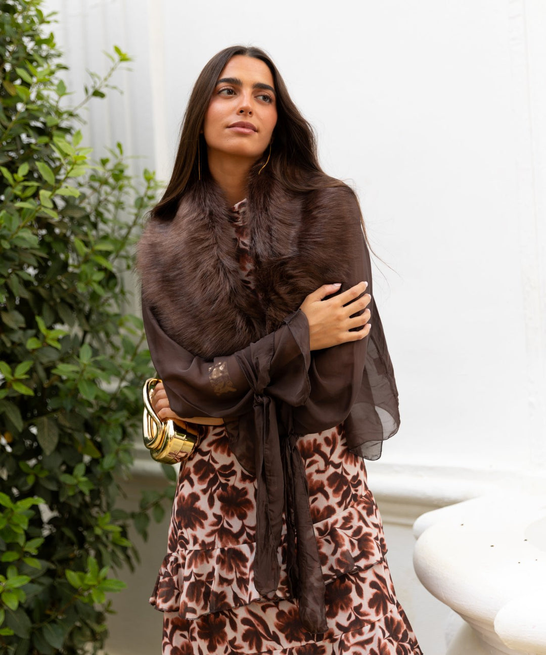 Blusa capa seda chocolate