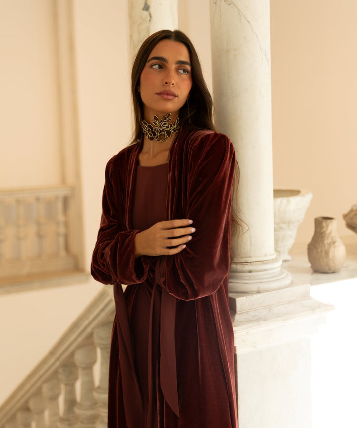 Kimono terciopelo barolo Carezza