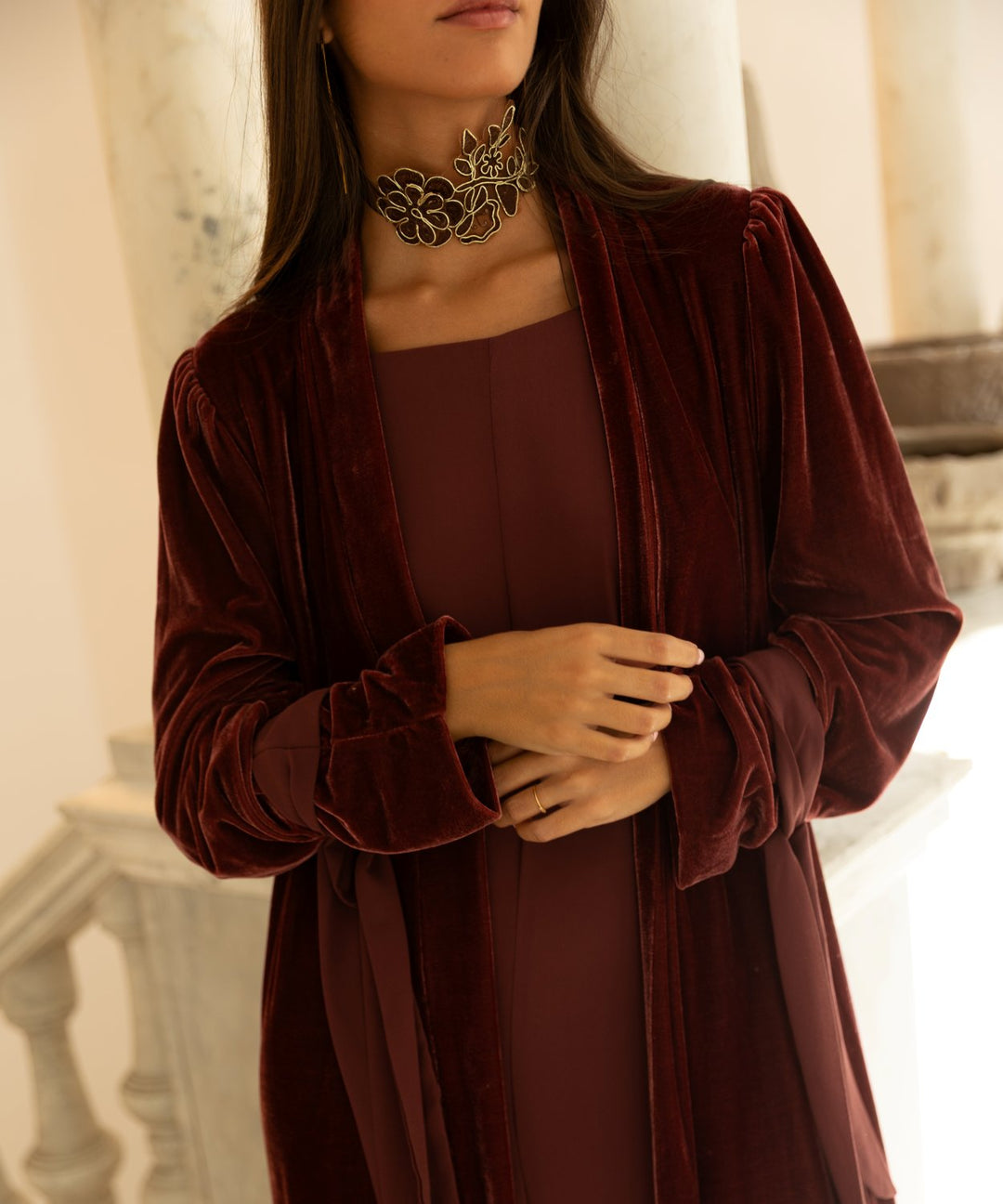 Kimono terciopelo barolo Carezza