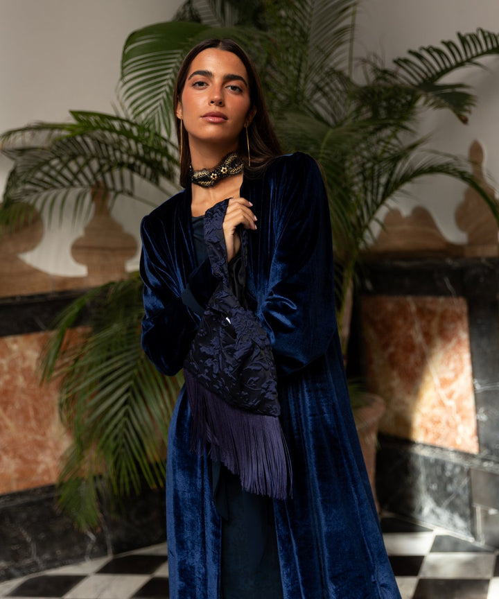 Kimono terciopelo marino Carezza