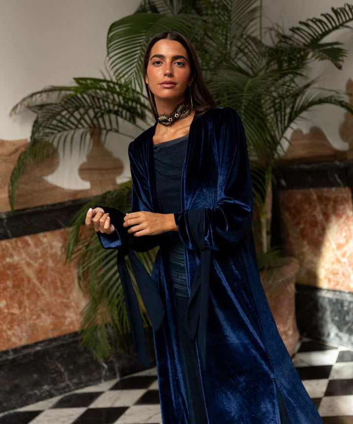 Kimono terciopelo marino Carezza