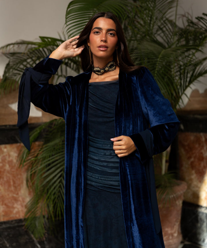 Kimono terciopelo marino Carezza