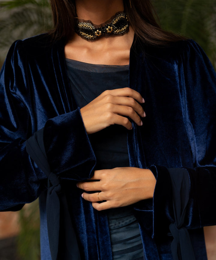 Kimono terciopelo marino Carezza