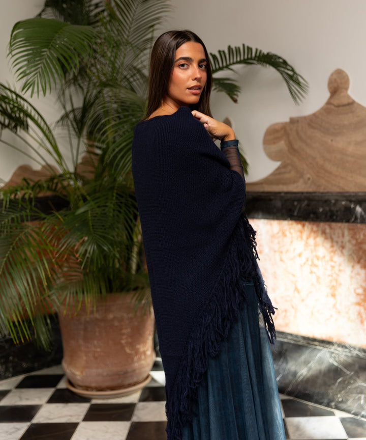 Poncho lana marino