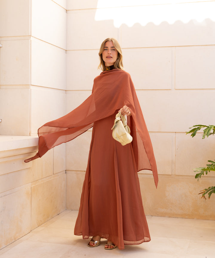 conjunto vestido tirantes paola y chal paola alllwant