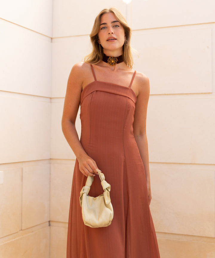 detalle delantera vestido tirantes paola de alliwant