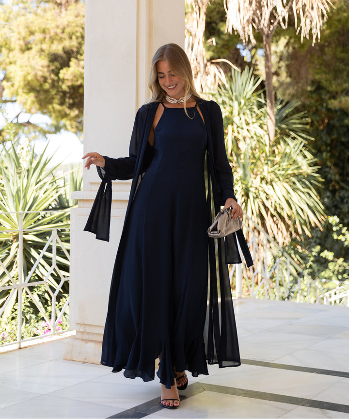 Navy gauze kimono