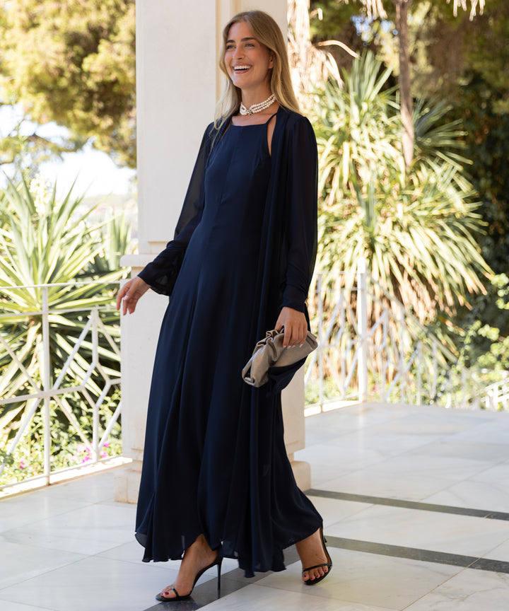 Navy gauze kimono