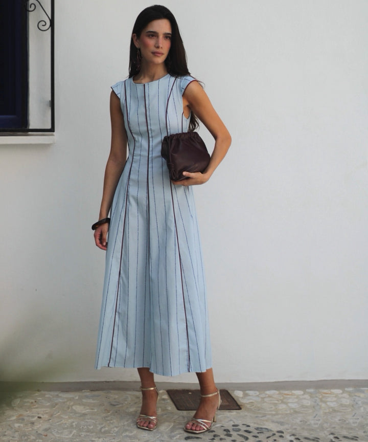 vestido midi estampado lineal riva de alliwant